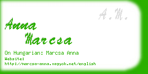 anna marcsa business card
